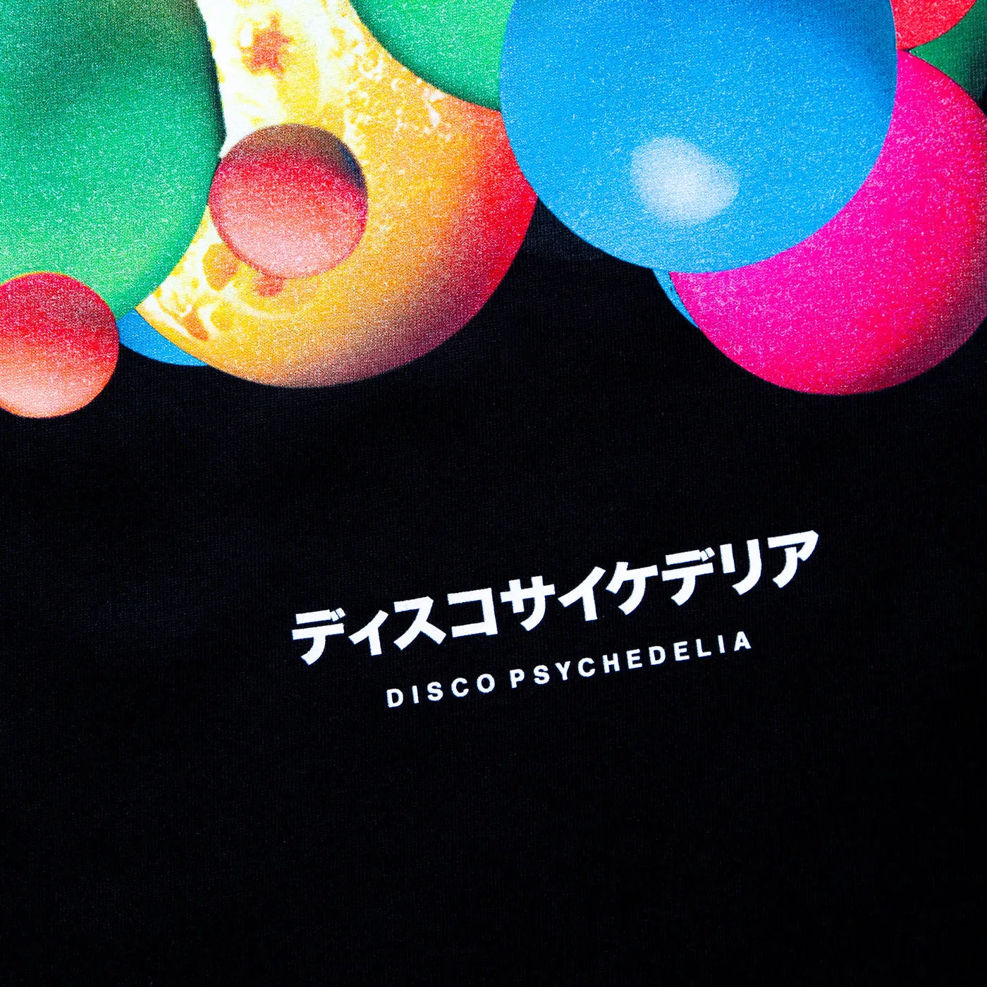 006 Disco Psychedelia Front Print - Tshirt - Black