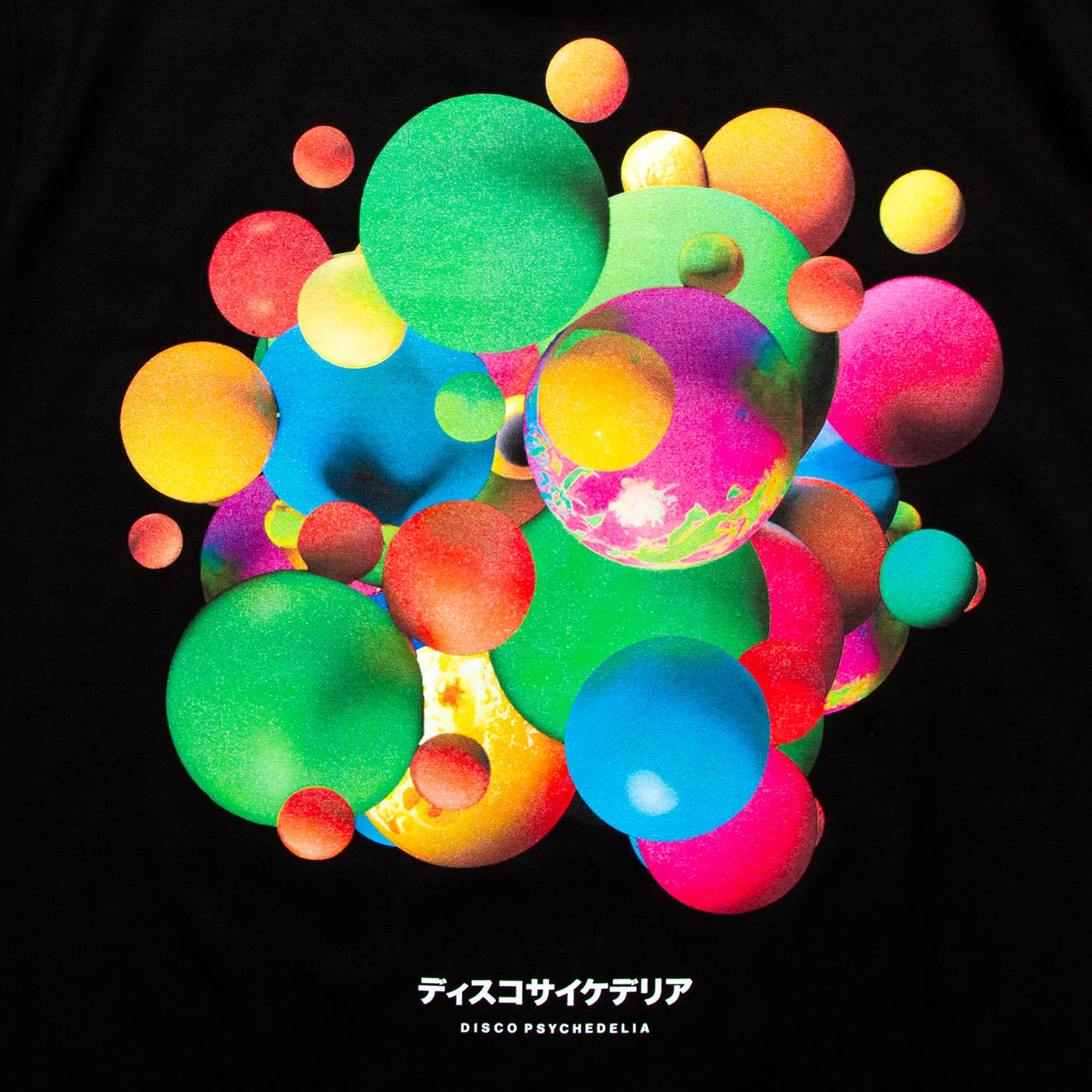 006 Disco Psychedelia Front Print - Tshirt - Black