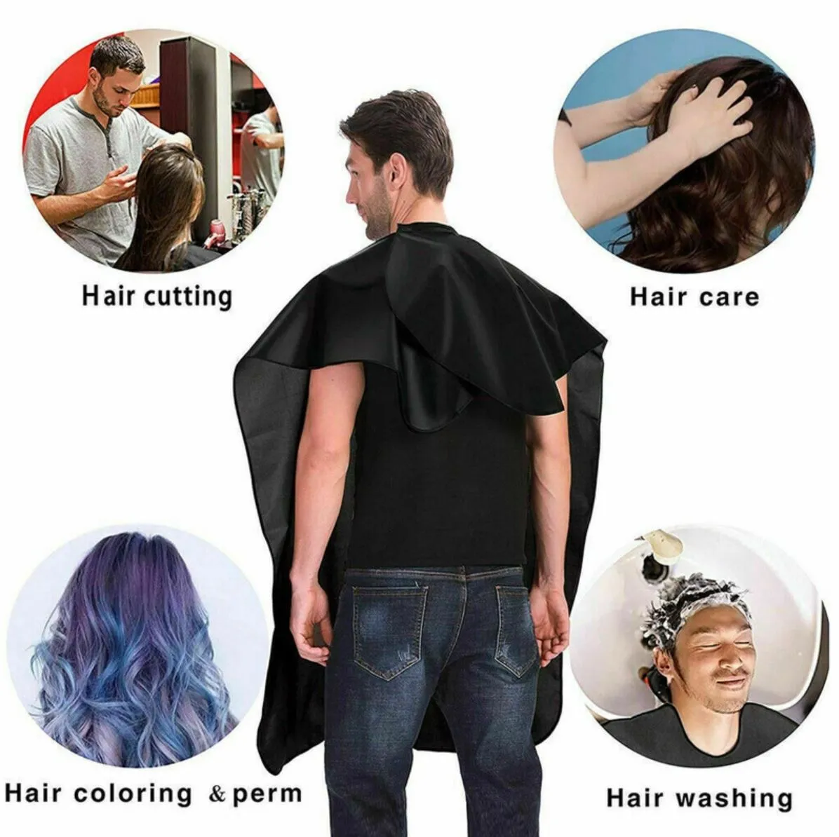 10 x Black Hairdressing Hair Cutting Cape Barber Hairdresser Salon Gown