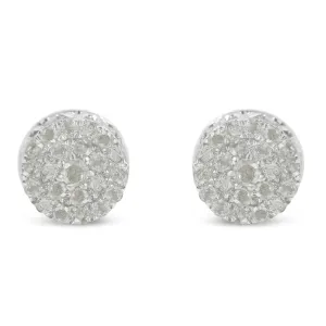 10k White Gold Diamond Cluster Stud Earrings (0.5 cttw, I-J Color, I2-I3 Clarity)