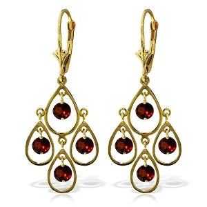 2.4 Carat 14K Solid Yellow Gold Pleasure Garnet Earrings