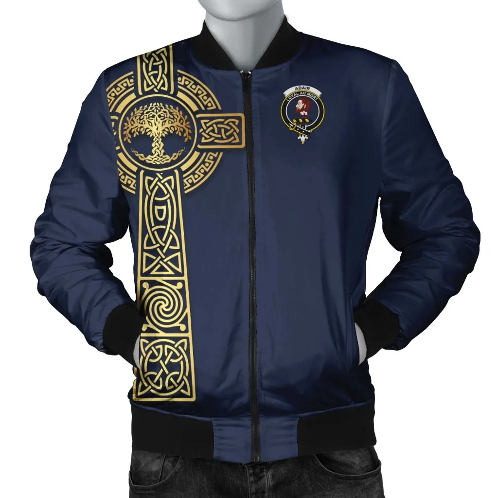 Adair Clan Bomber Jacket with Golden Celtic Tree Of Life