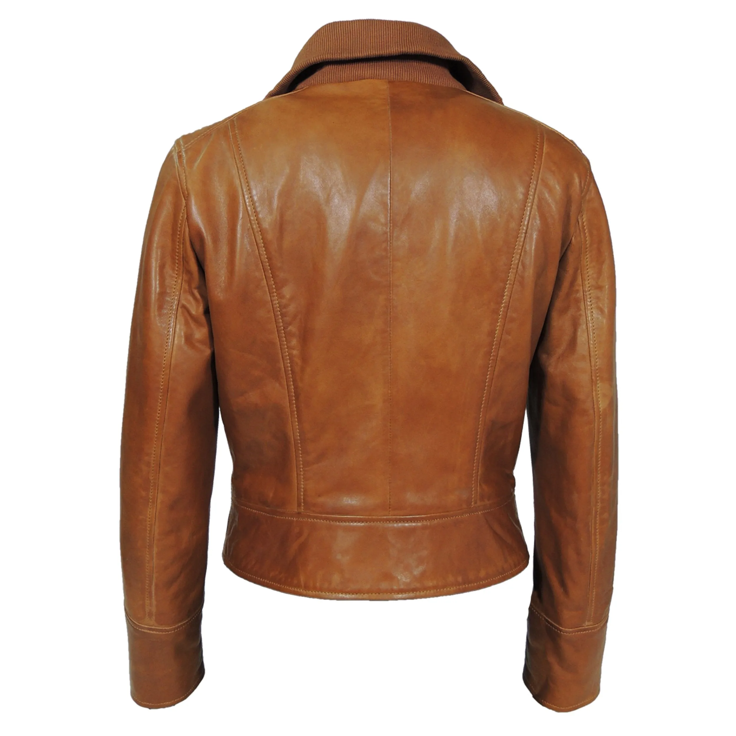 Arlet Womens Leather Short Jacket Tan