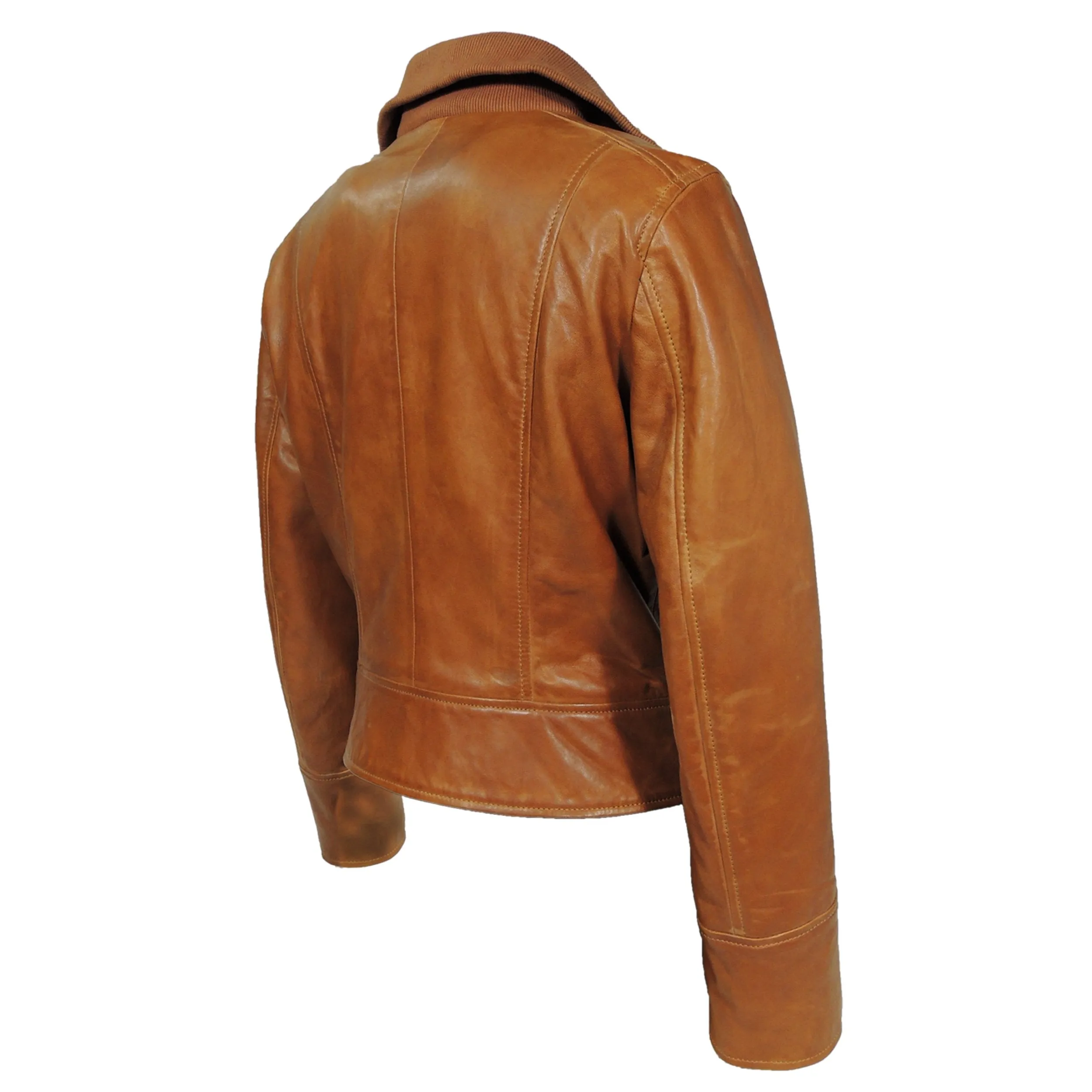 Arlet Womens Leather Short Jacket Tan