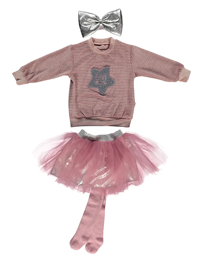 Bebetto Top, Tutu Skirt and Tights Set (2-5yrs)