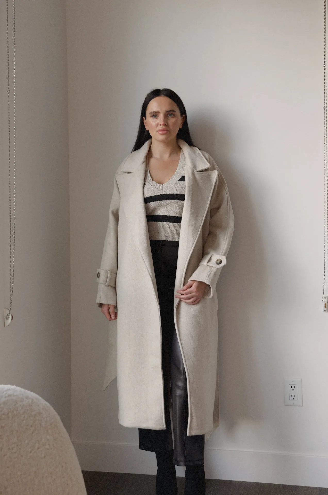 Belted Wool Blend Coat