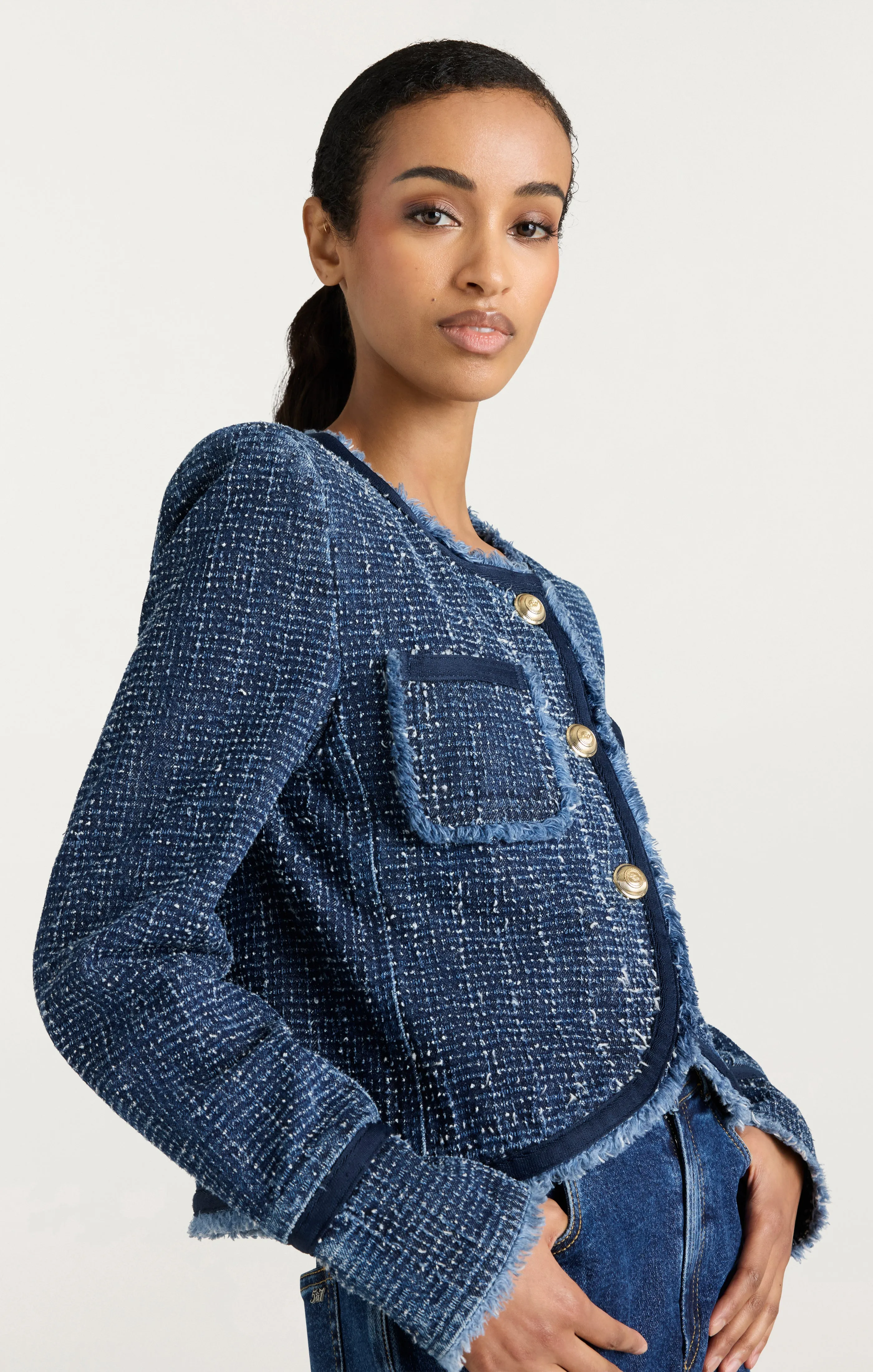 Boucle Denim Zanda Jacket