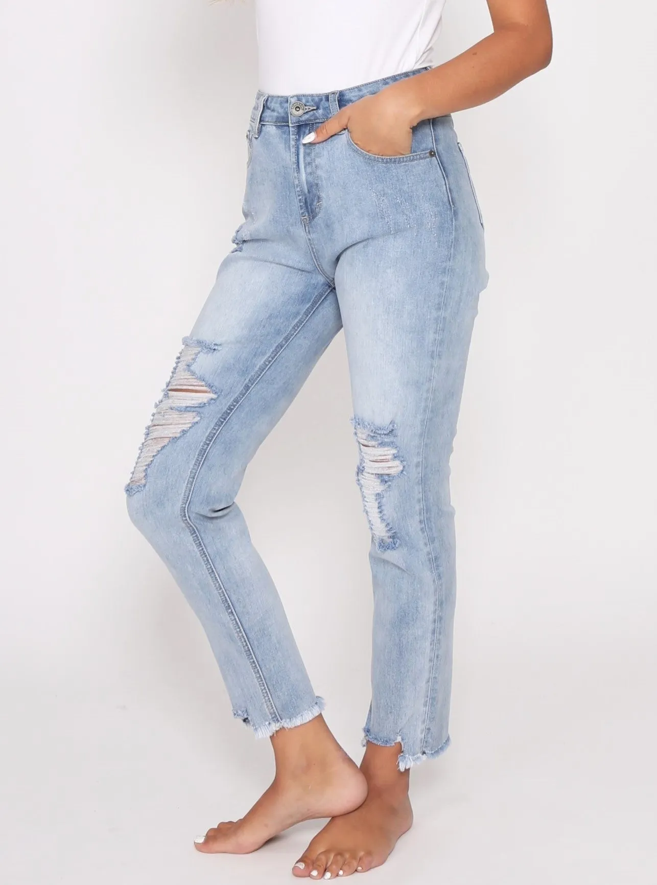 Boyfriend Jeans - Blue Wash