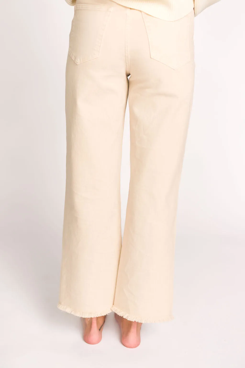 Brayden High-Waisted Jeans in Cream