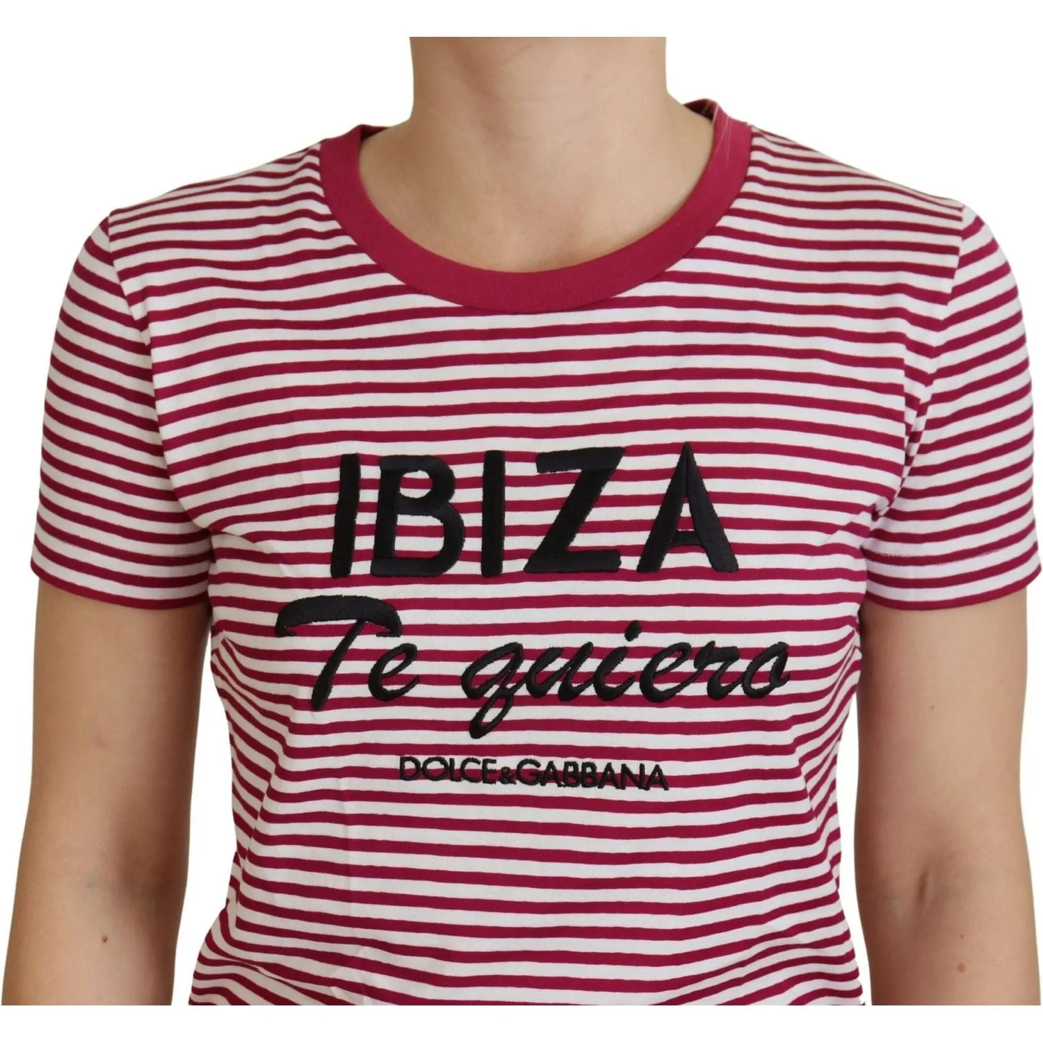 Dolce & Gabbana Exclusive Striped Ibiza Crew Neck Tee