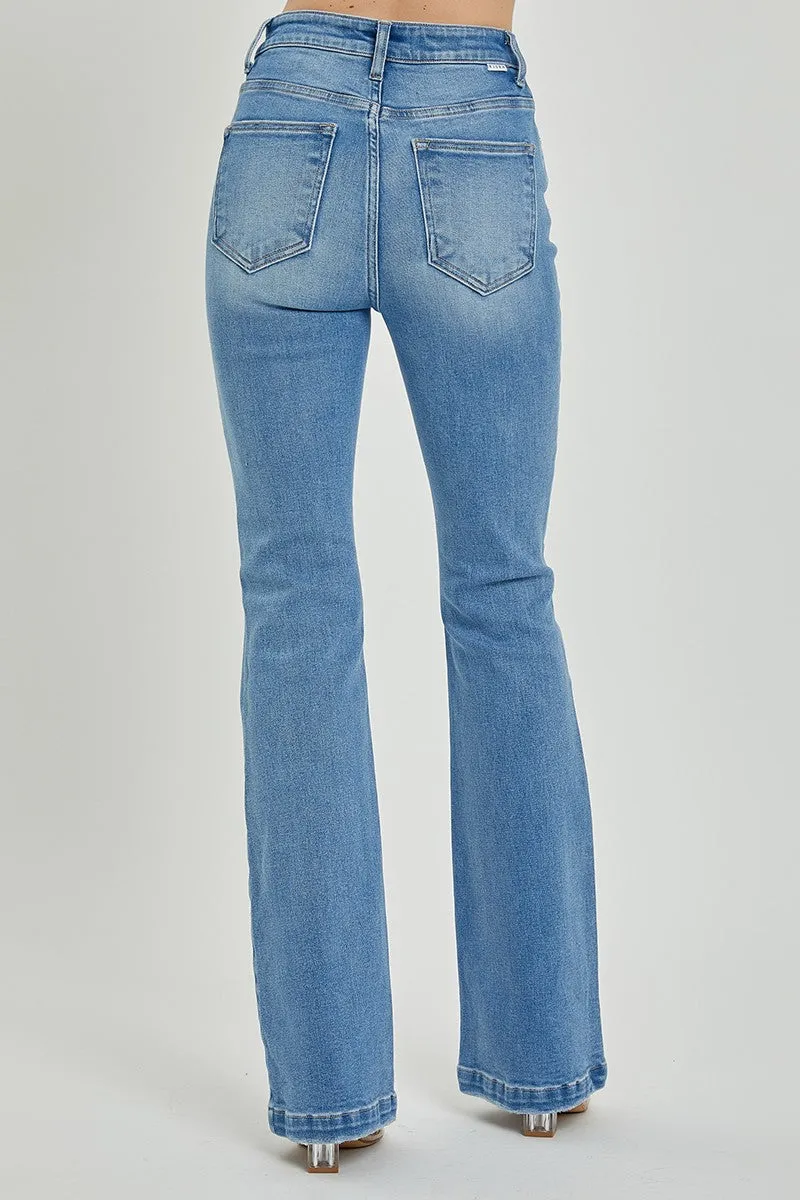 Full Size High Rise Button Fly Bootcut Jeans