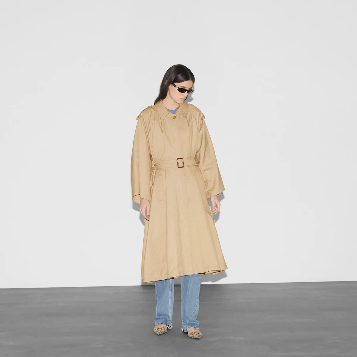 GG cotton gabardine trench coat