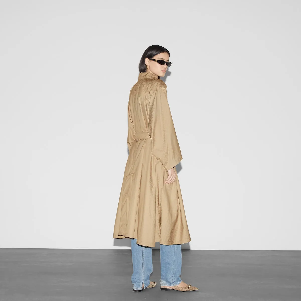 GG cotton gabardine trench coat