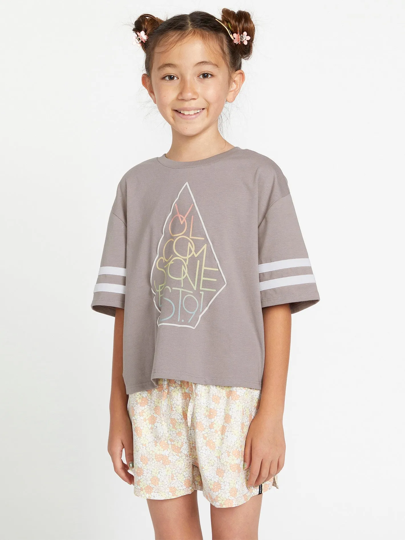 Girls Truly Stoked Tee - Daze Grey