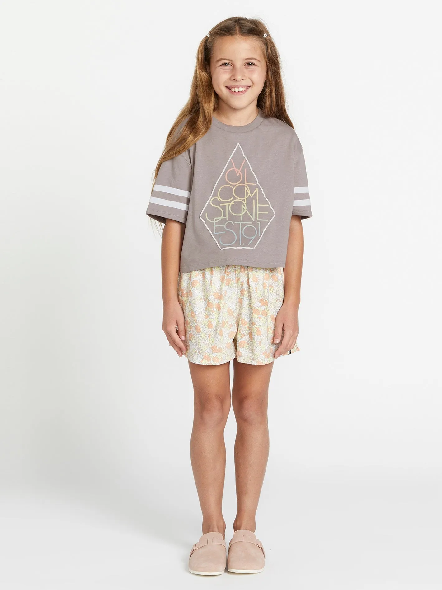 Girls Truly Stoked Tee - Daze Grey