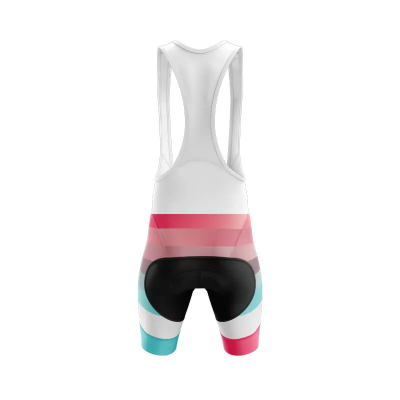 Gradient Frequency Bib Shorts (White-Pink-Teal) [CLEARANCE]