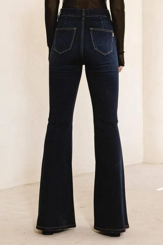 High waisted flare jeans