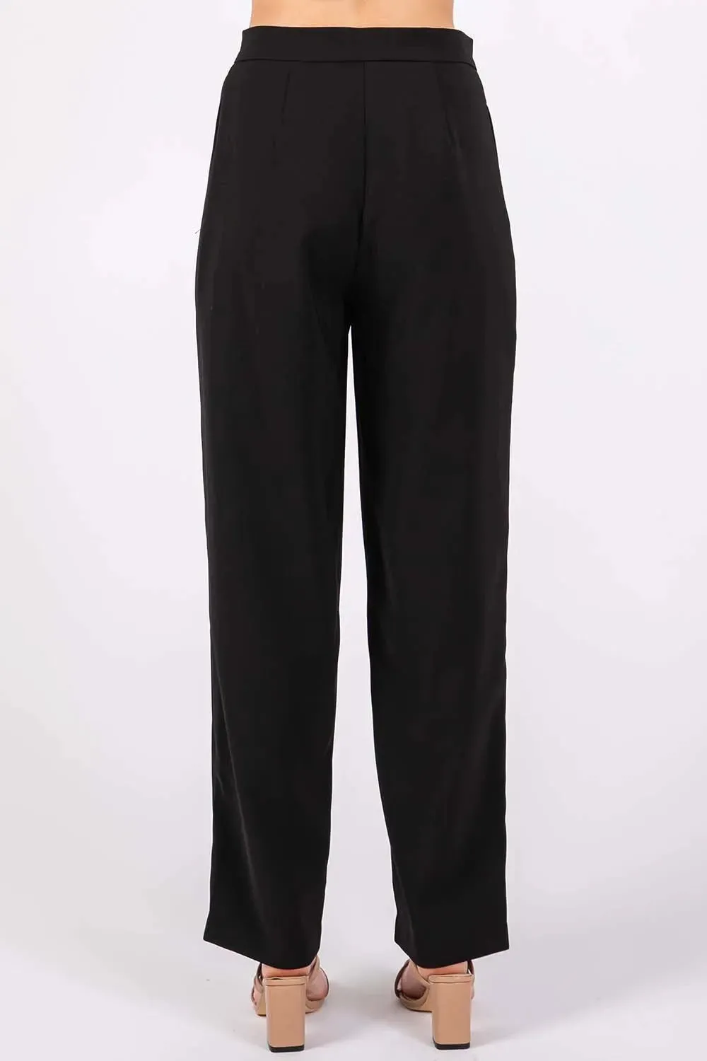 High-Waisted Pleated Pants