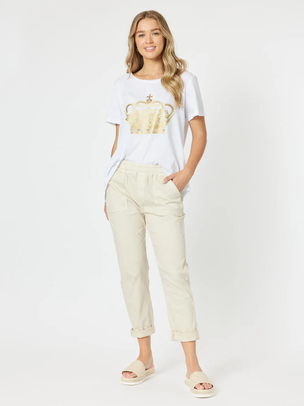 Isabella Cotton Pant - Natural