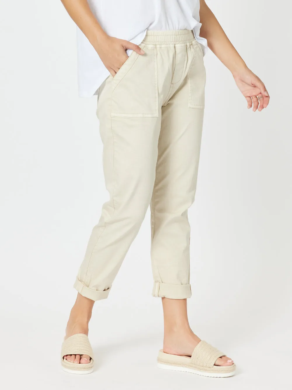 Isabella Cotton Pant - Natural