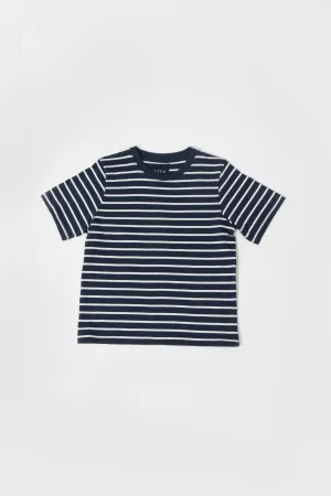 Jnr Louis Stripe T Shirt Navy