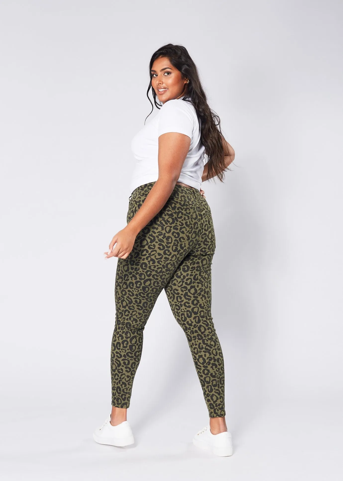 Lana Jeans - Khaki Leopard