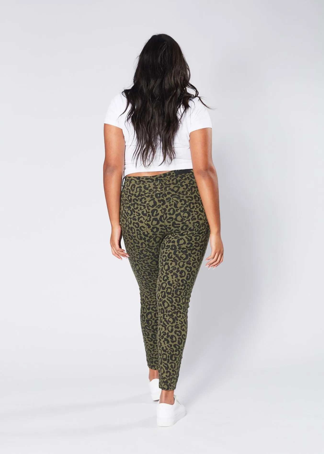 Lana Jeans - Khaki Leopard