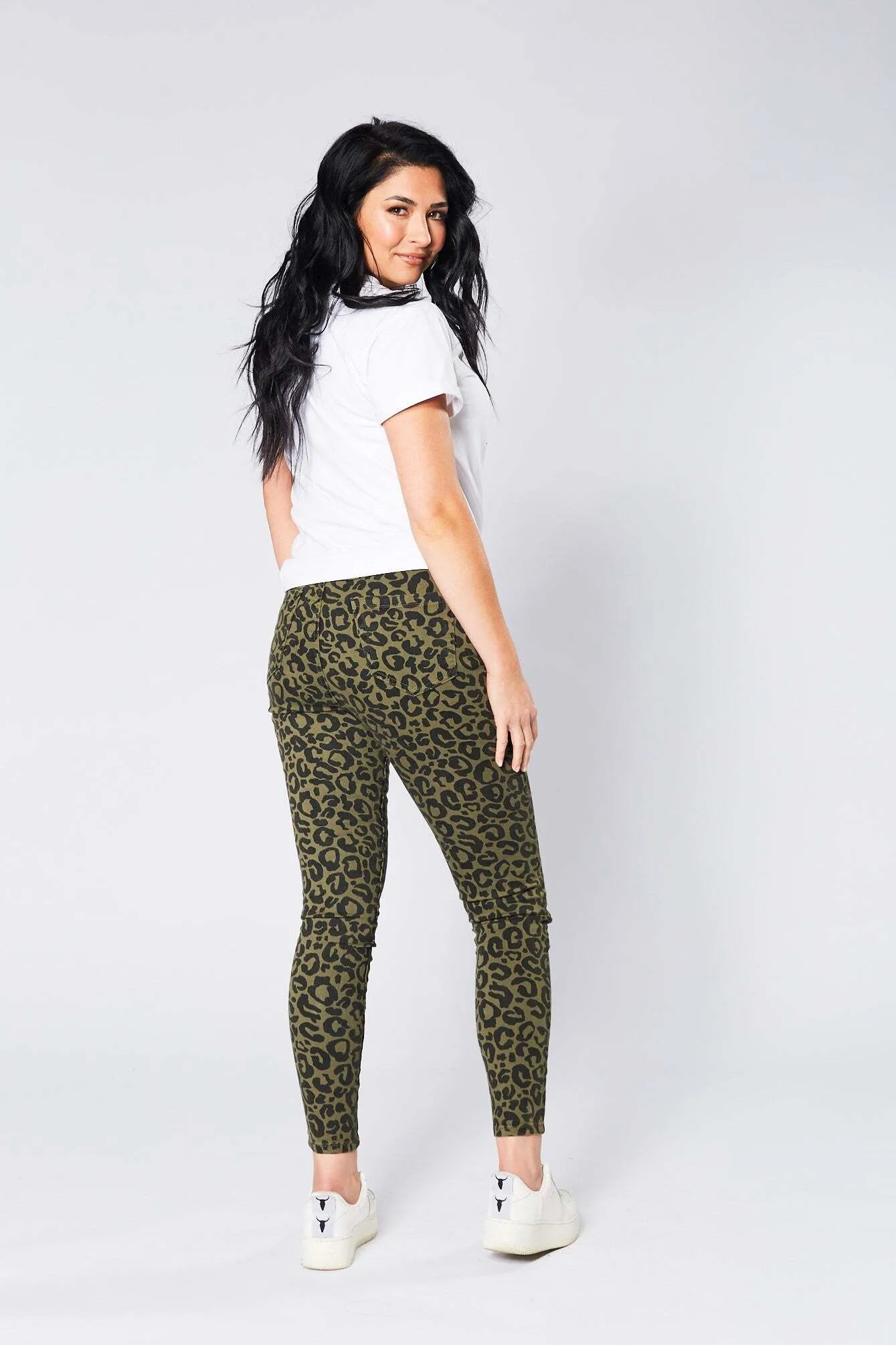 Lana Jeans - Khaki Leopard