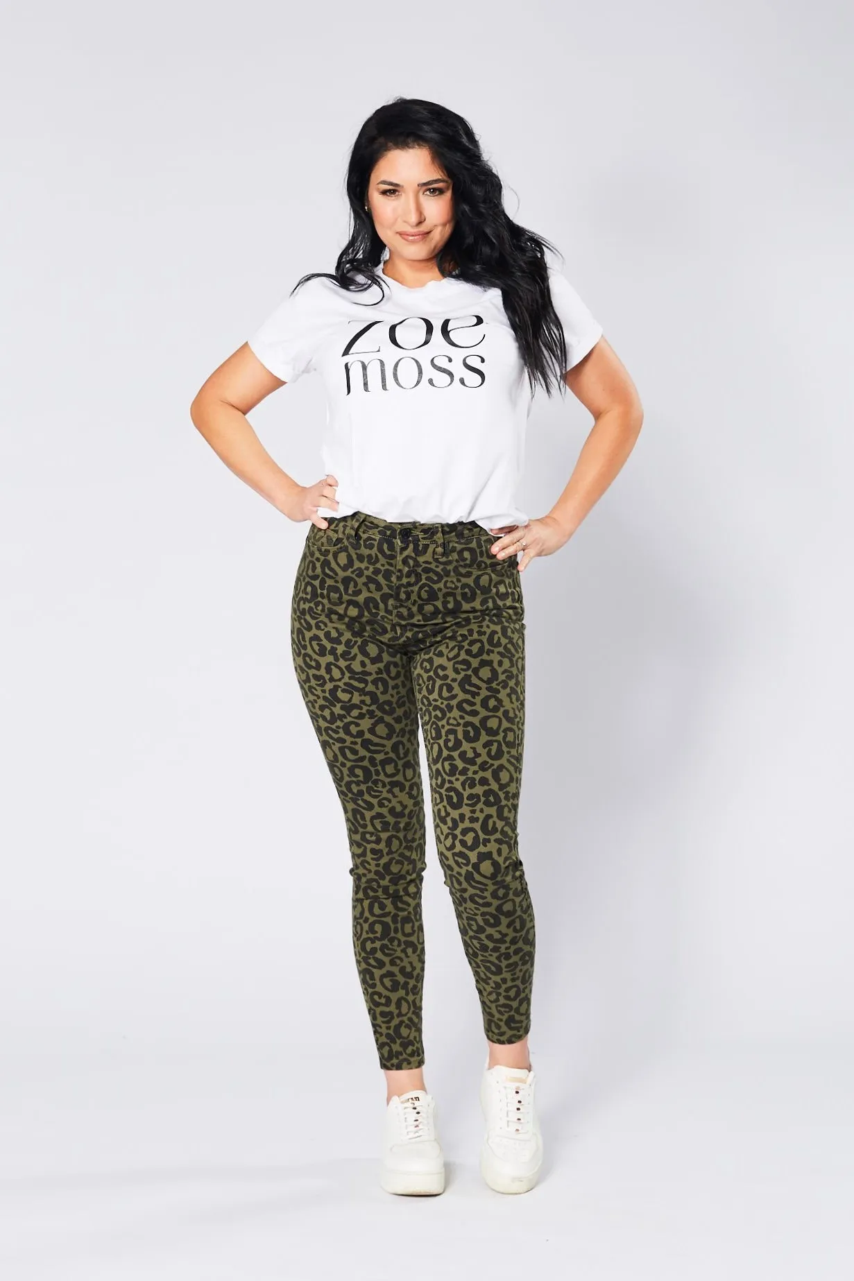 Lana Jeans - Khaki Leopard