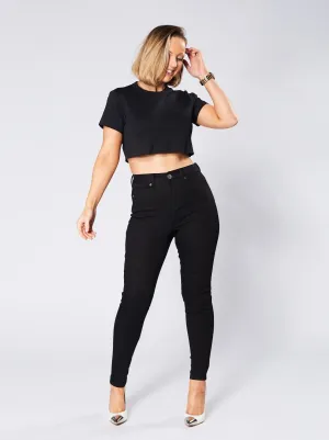 Lara Super Stretch Skinny Jeans - Black