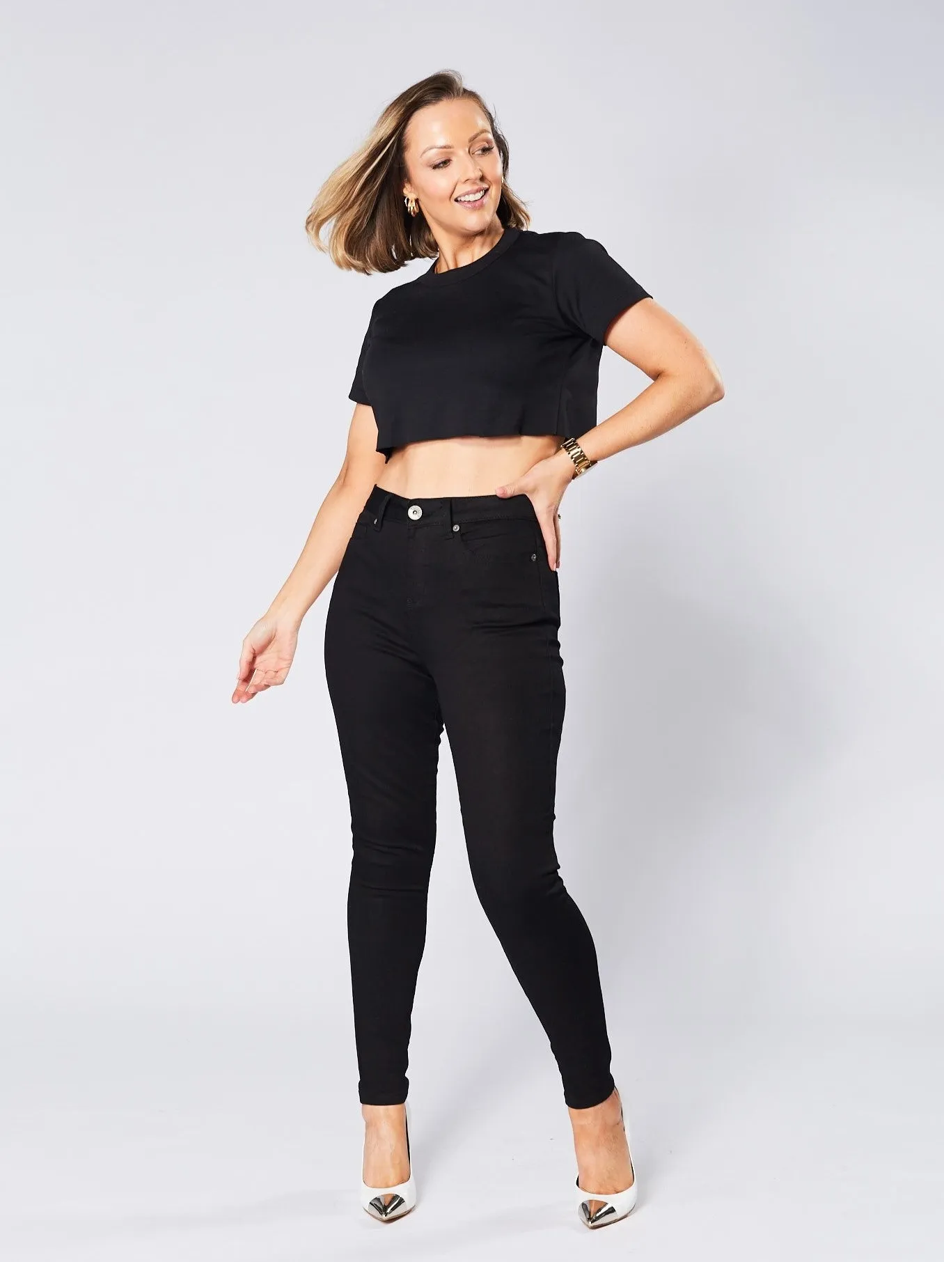 Lara Super Stretch Skinny Jeans - Black