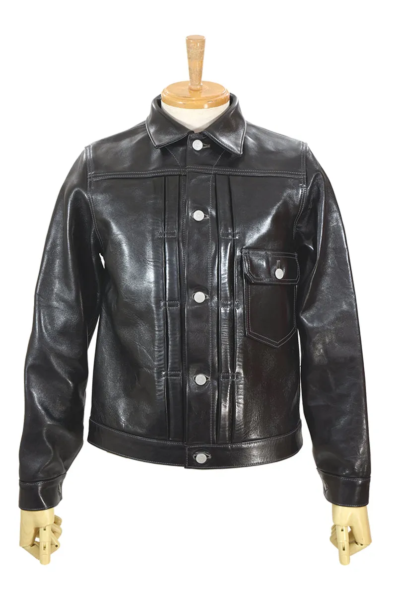 Leather Pleats Jacket