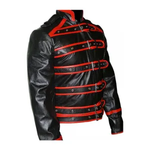 Men's Black And Red Leather Rockstar Freddie Mercury Jacket Wembley `86 (FJ1)