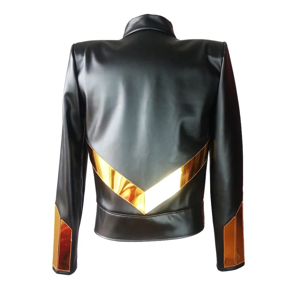 Military Fashion Leather Nightclub Jacket