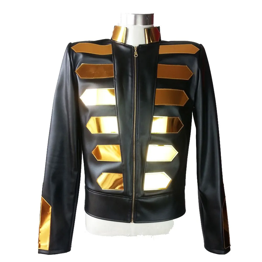 Military Fashion Leather Nightclub Jacket