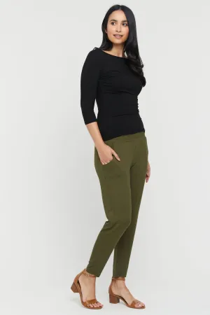 Peggy Bamboo Trouser - Dark Olive