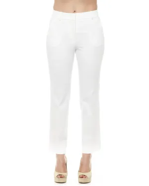 Peserico Womens White Slim Fit Dress Pants