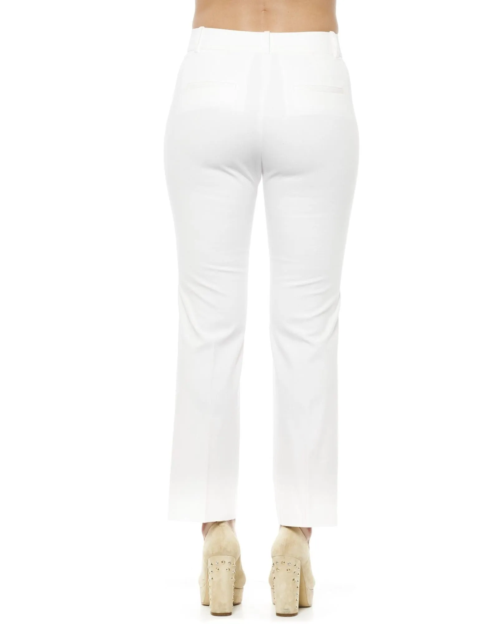 Peserico Womens White Slim Fit Dress Pants