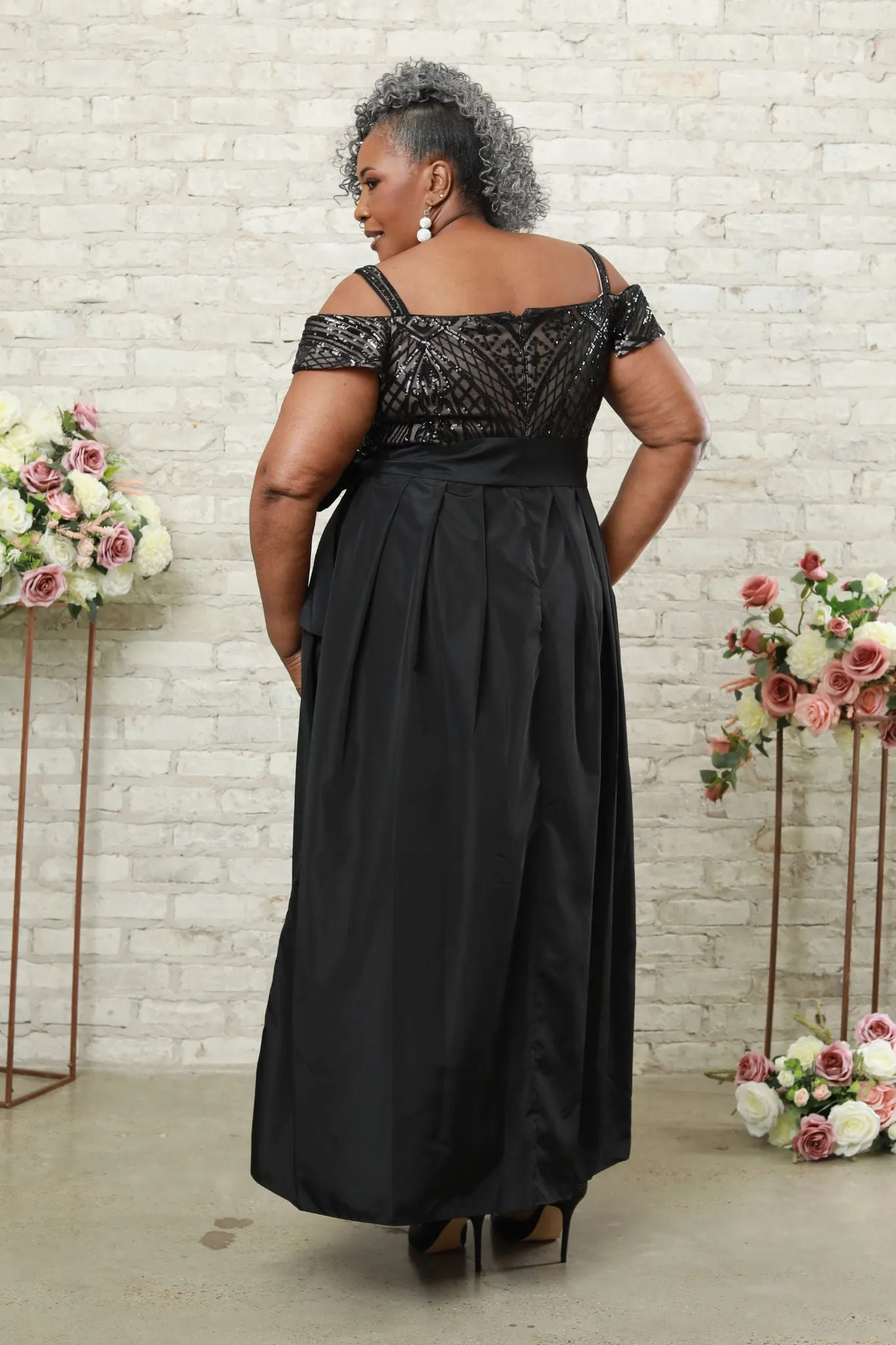 Plus Size Evening Elegance Off Shoulder Women's Evening Gown