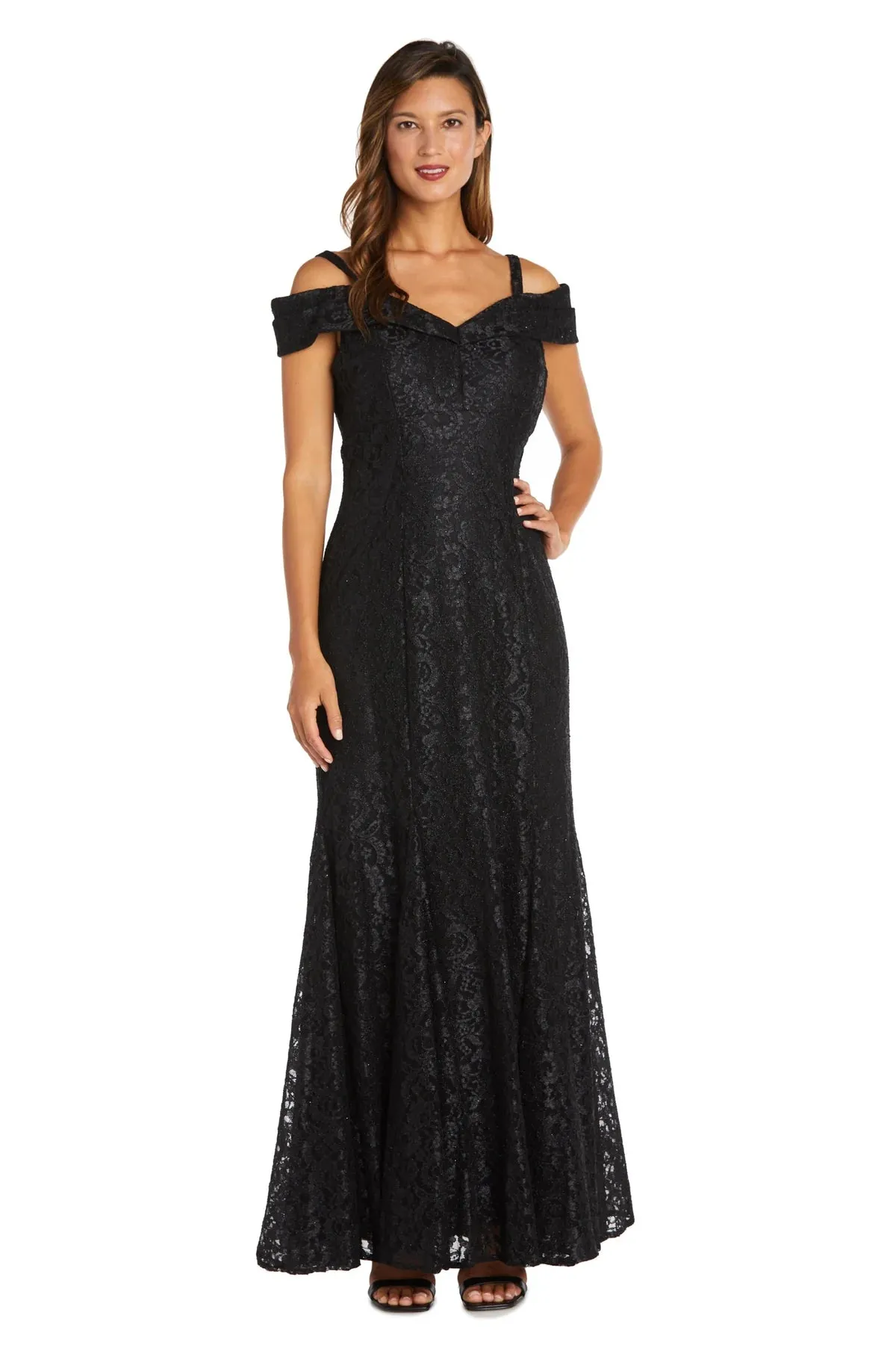 R&M Richards Women's Off-The-Shoulder Lace Gown- Mother of the Bride Dress