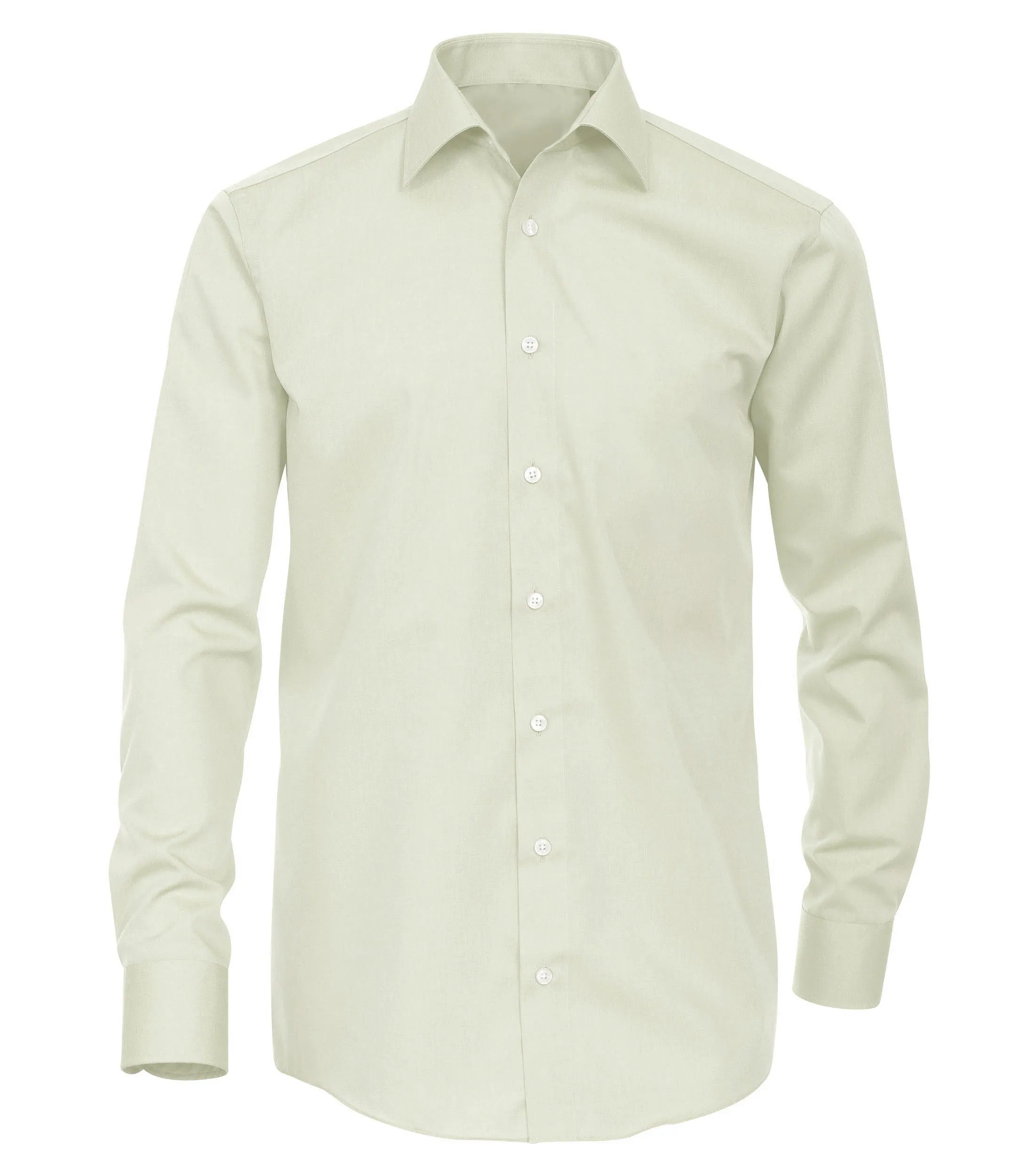 Solid Ivory Slim Fit Men's Shirt