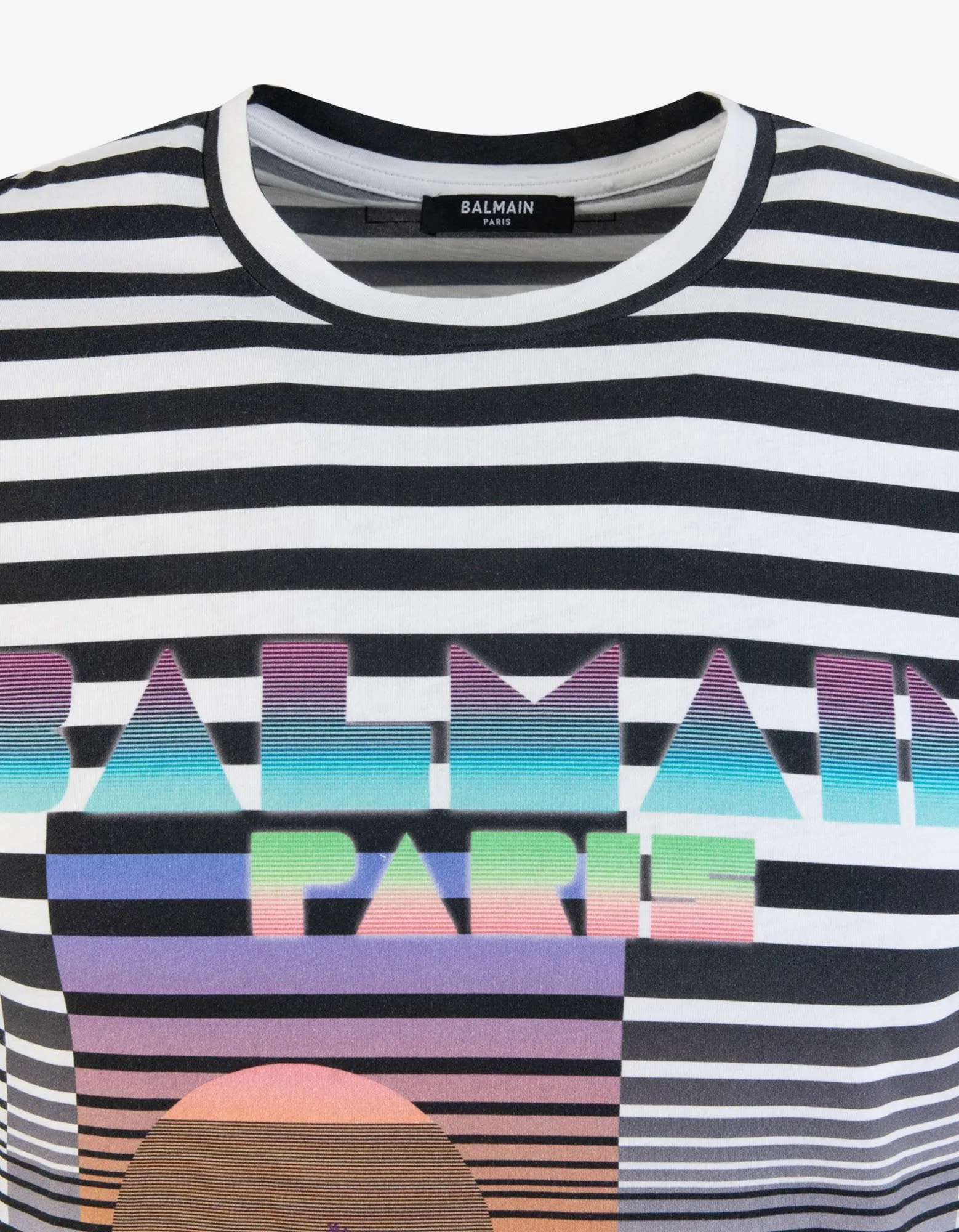 Striped Island Print T-Shirt -