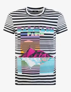 Striped Island Print T-Shirt