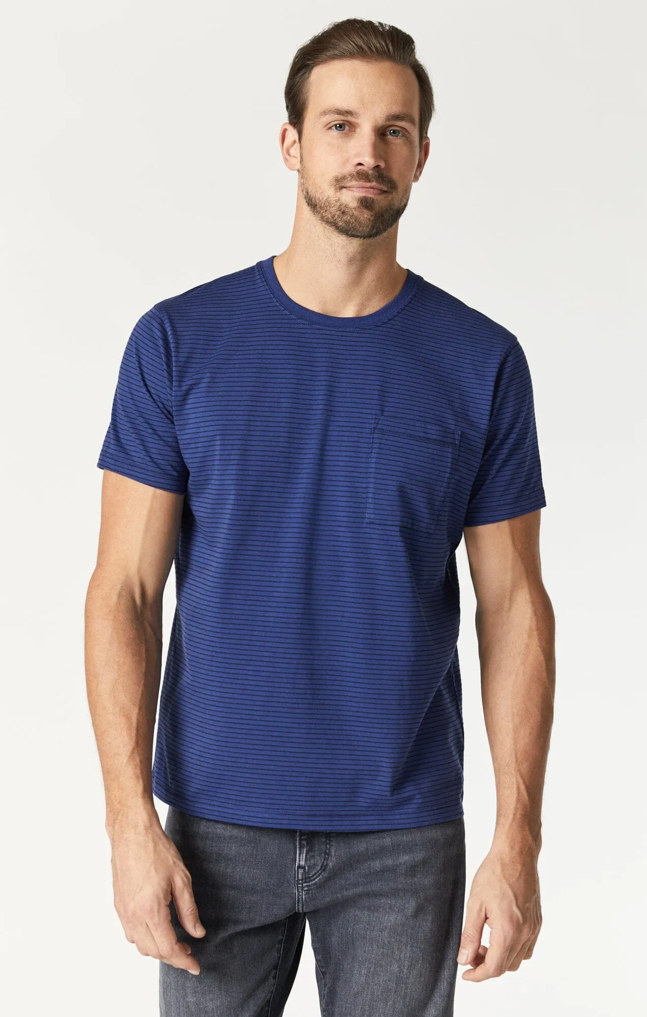 STRIPED T-SHIRT IN TWILIGHT BLUE