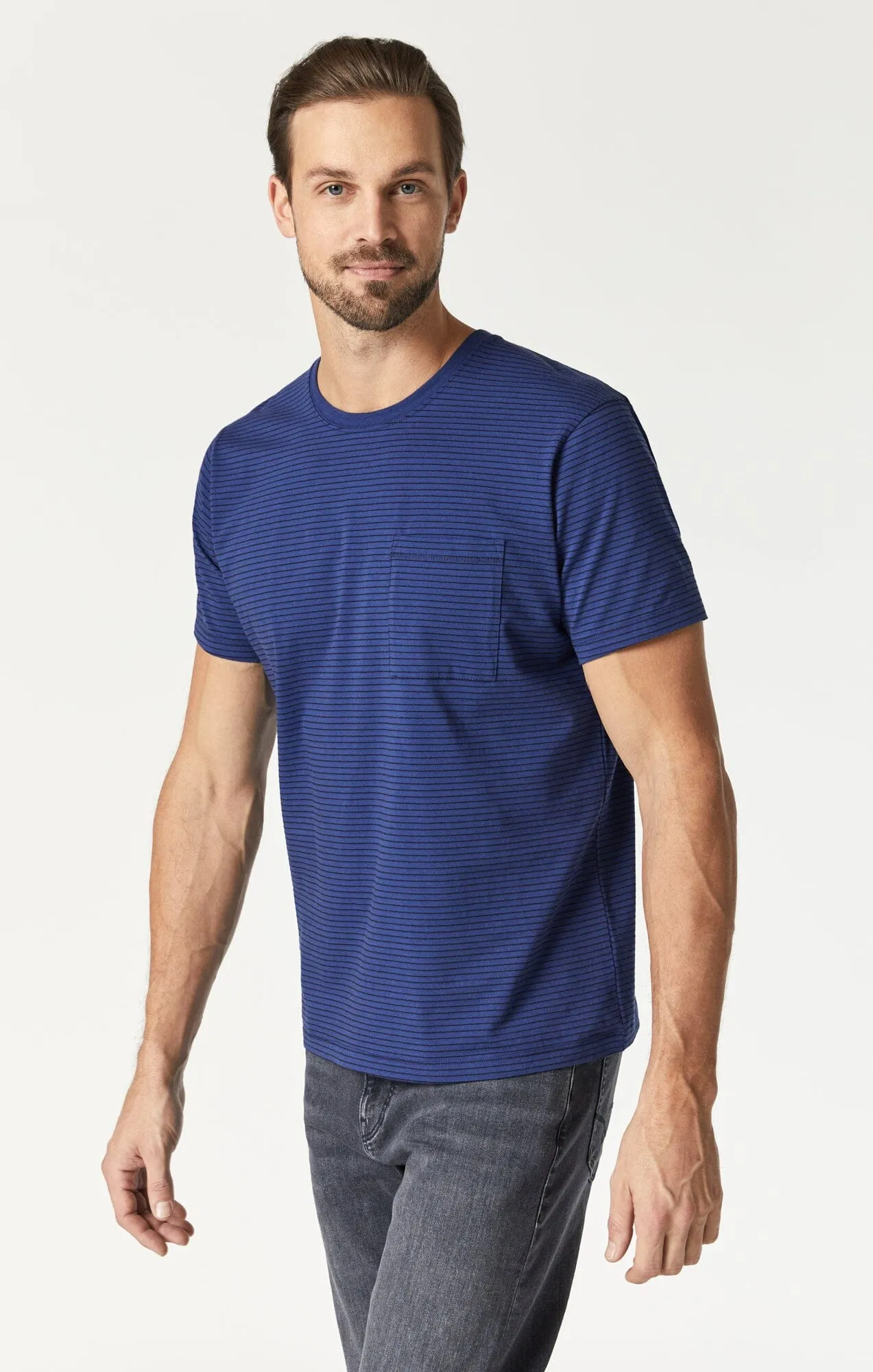 STRIPED T-SHIRT IN TWILIGHT BLUE