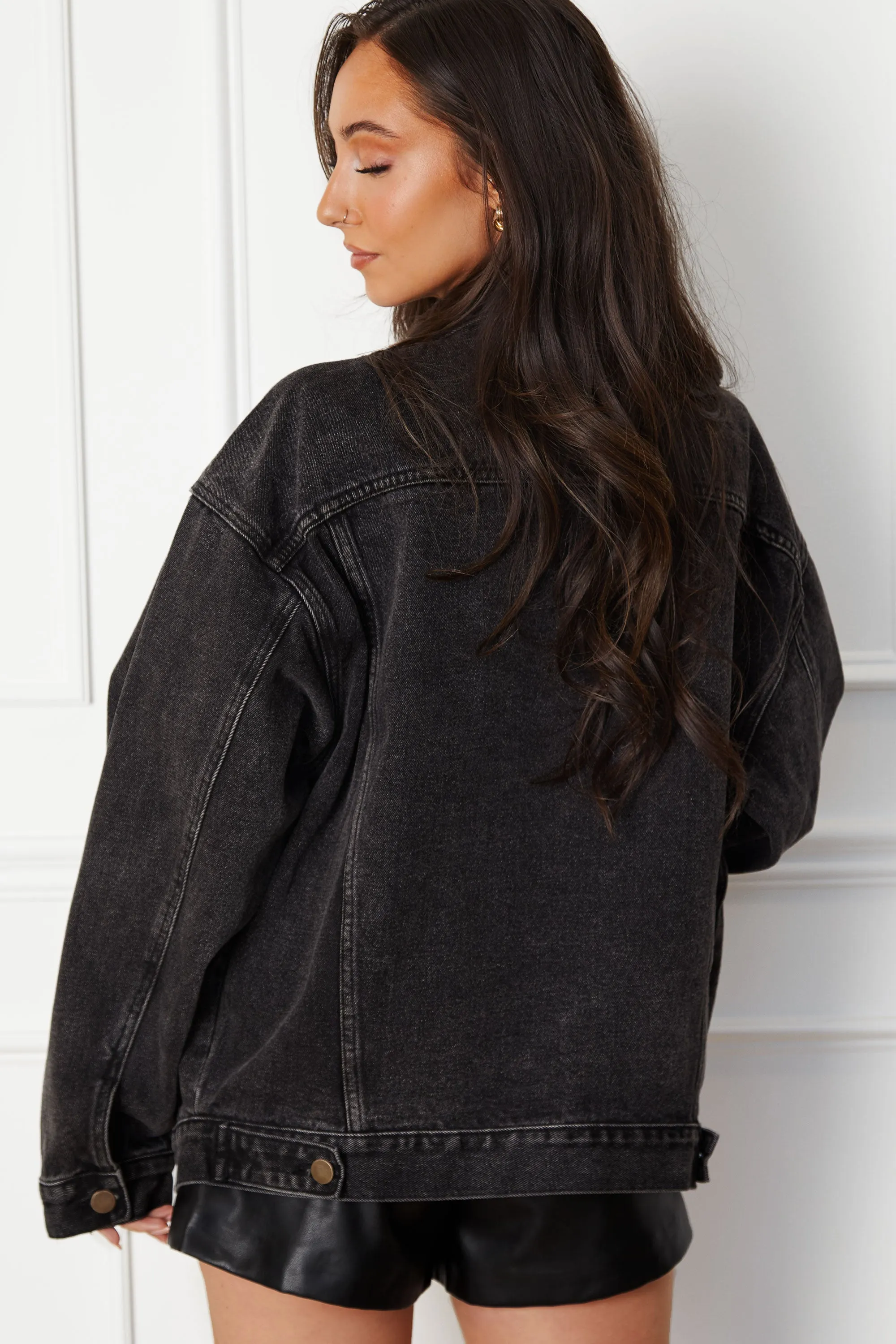 Susan Oversized Charcoal Denim Jacket