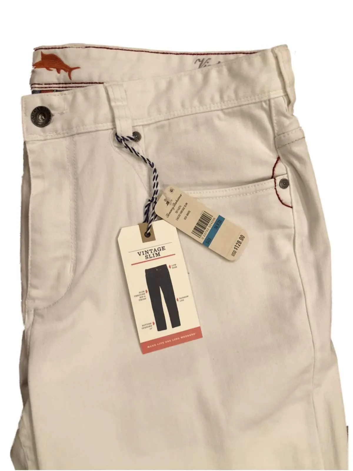 Tommy Bahama Caicos Vintage Slim Fit White Denim Pants