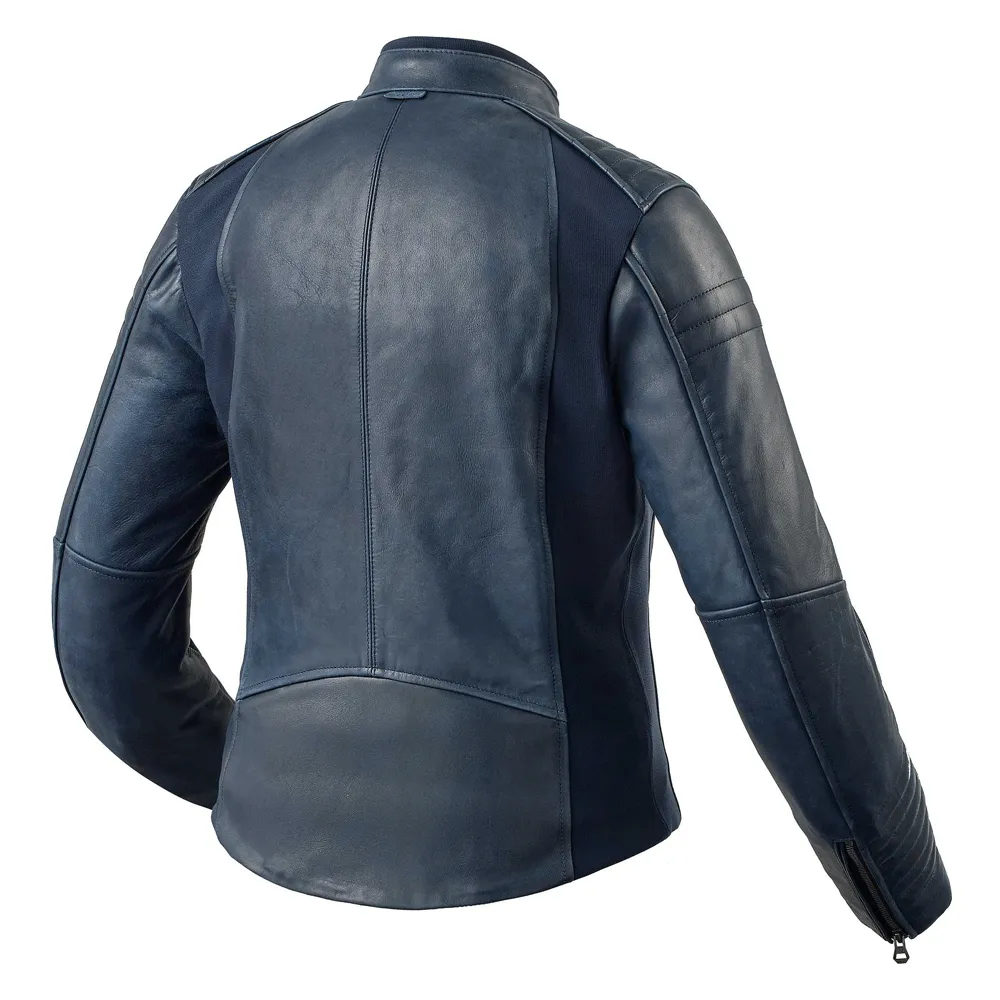 Turbo Blue Motorcycle Leather Jacket