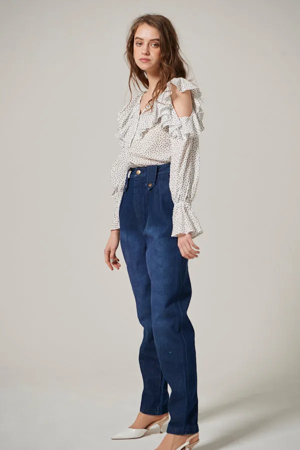 Viola High Waisted Jeans <br> -NVY-