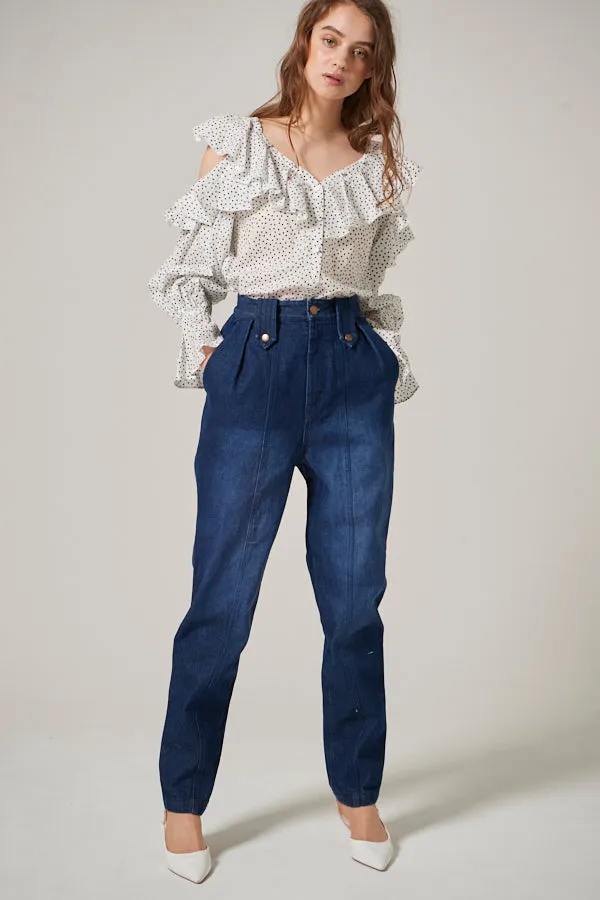 Viola High Waisted Jeans <br> -NVY-